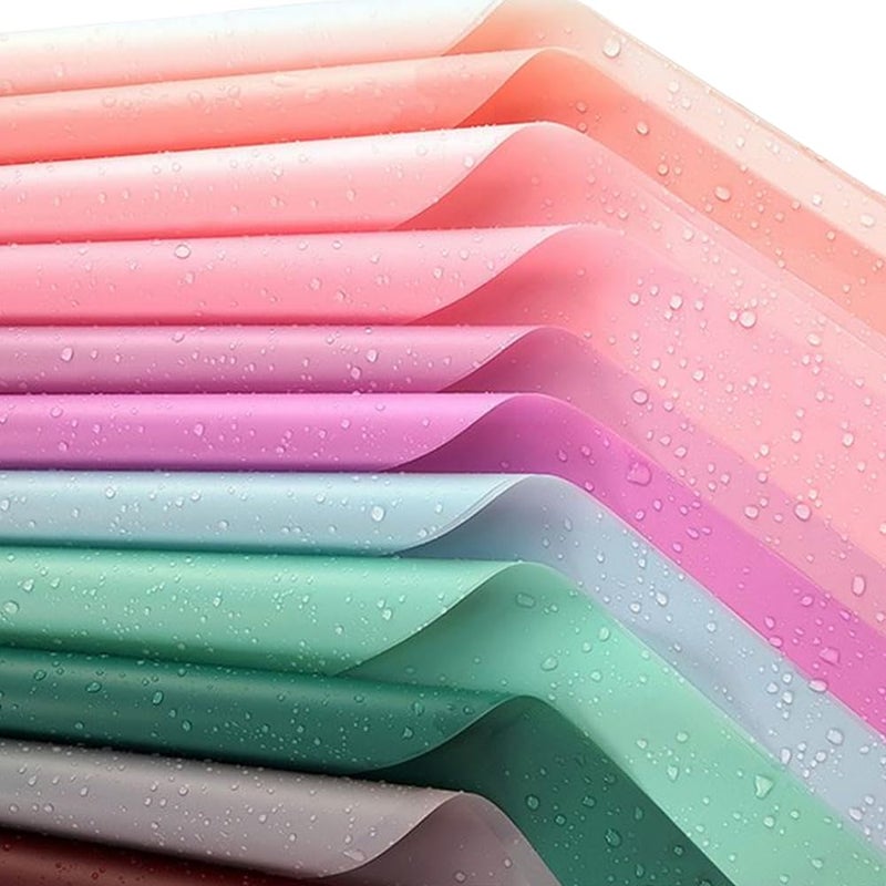 Corkwaw 20 Pcs Double Sided Color Flower Wrapping Paper Waterproof Valentine's Day Bouquet Wrapping Paper 23x23Inch Used for DIY Crafts  Gift Packaging  Flower Shop Bouquet Packaging (pink) - Image 5